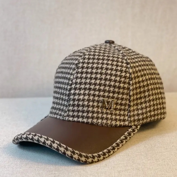Houndstooth Fleece Baseball Caps - Picture 4 of 4
